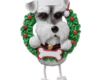Personalized Schnauzer Pet Dog Merry Christmas Ornament, Dog Present, Custom Pet Ornament with Name - Pet Dog Christmas Ornament