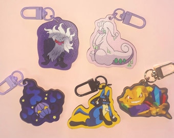 Wooden Pokémon Keychains