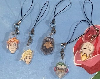 Overwatch Head Charms - Genji, Mercy, Moira, Pharah, Zenyatta