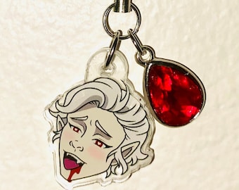 Astarion Charm with Red Blood Drop Gem
