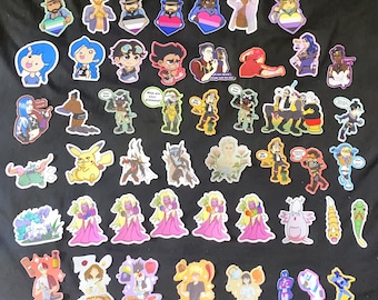 Sticker Blind Bags - Overwatch, RDR2, Helluva, Hazbin, Arcane, MHA, Pokémon, and more