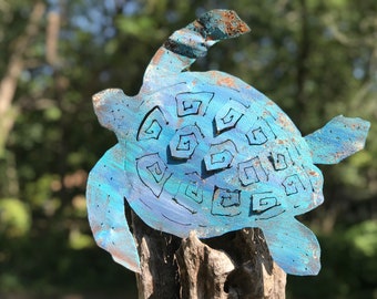 Sea Turtle - Medium - Reclaimed Metal - Hand Crafted