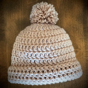 Baby Winter Crocheted Hats, Pom Pom Baby Winter Hat, Toddler Winter Hat