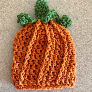 Calabaza ganchillo gorro sombrero, sombrero de calabaza bebé, sombrero de calabaza para niños pequeños, calentador de orejas, sombrero de gorro de ganchillo