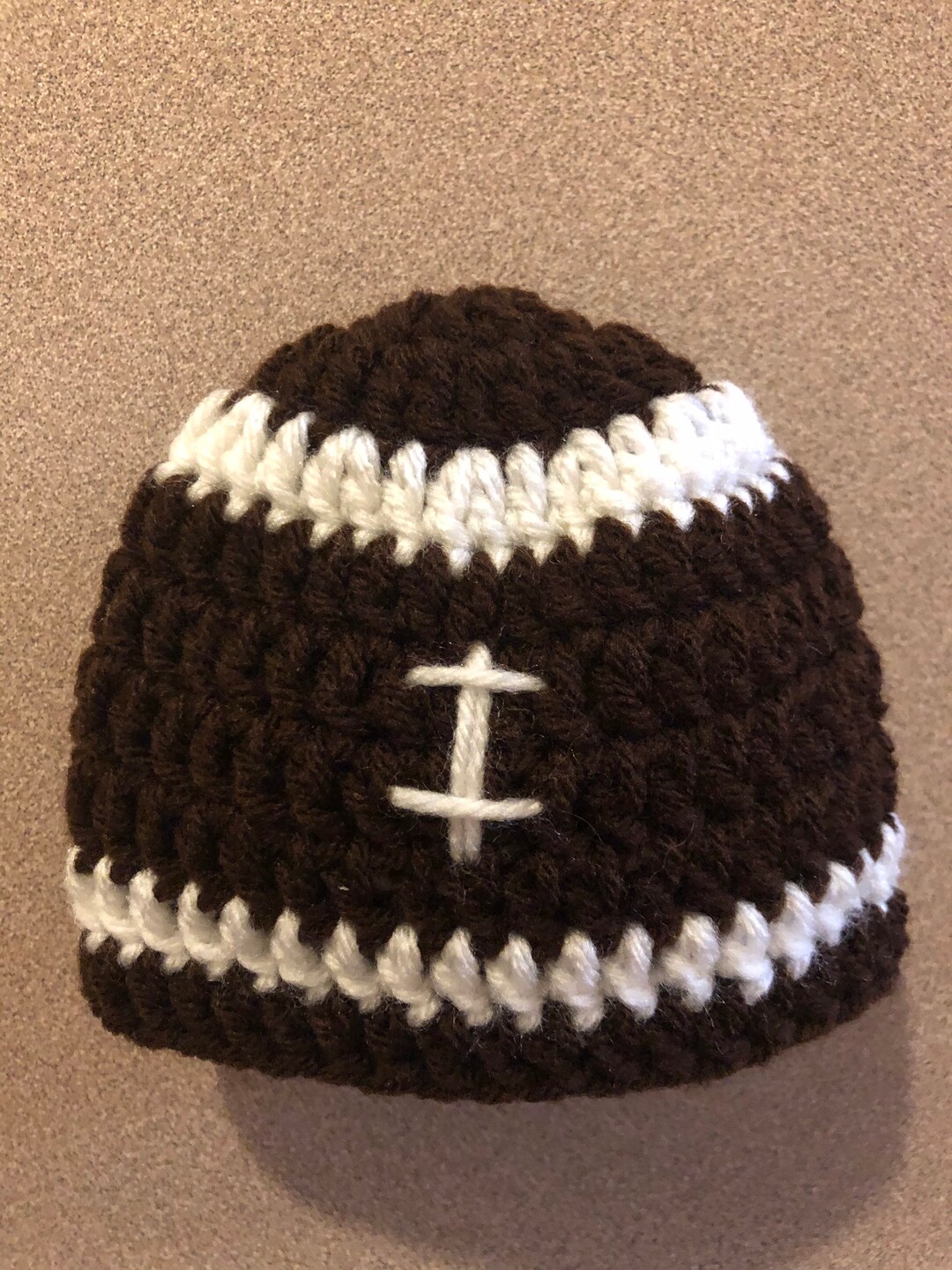 Football Newborn Hat Crochet Beanie Hat Football Baby Hat Etsy