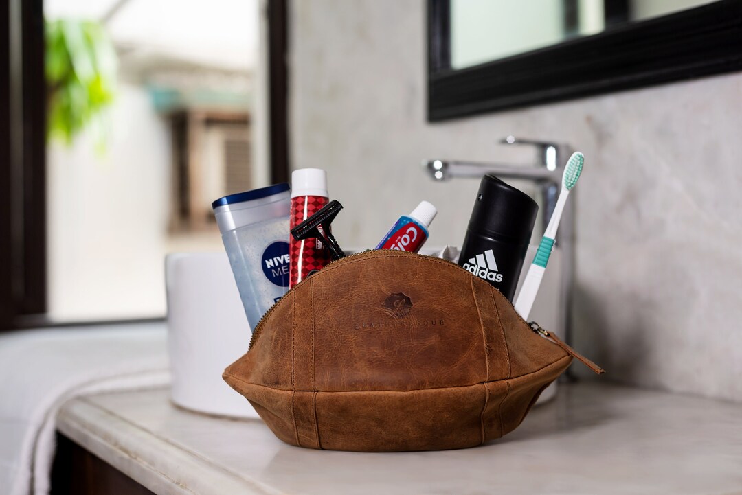 Delancey Football Toiletry Bag, Dopp Kit, Shaving Kit, Travel Case