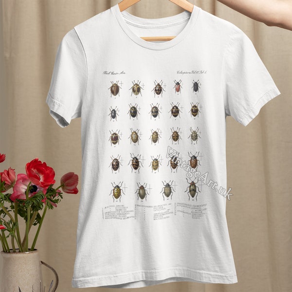 Fungus Beetles V.7 005 1880 T-Shirt, Adult Unisex Organic Cotton, Vintage Zoology Art Clothing