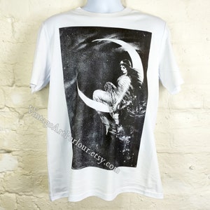 T-shirt Moon Fairy 1891, coton biologique unisexe adulte, vêtements d'art vintage