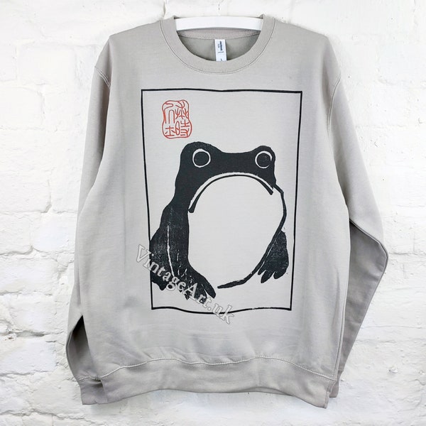 Unimpressed Frog by Matsumoto Hoji 1814 - Adult Unisex Crewneck Sweatshirt, Vintage Japanese Art Sweater