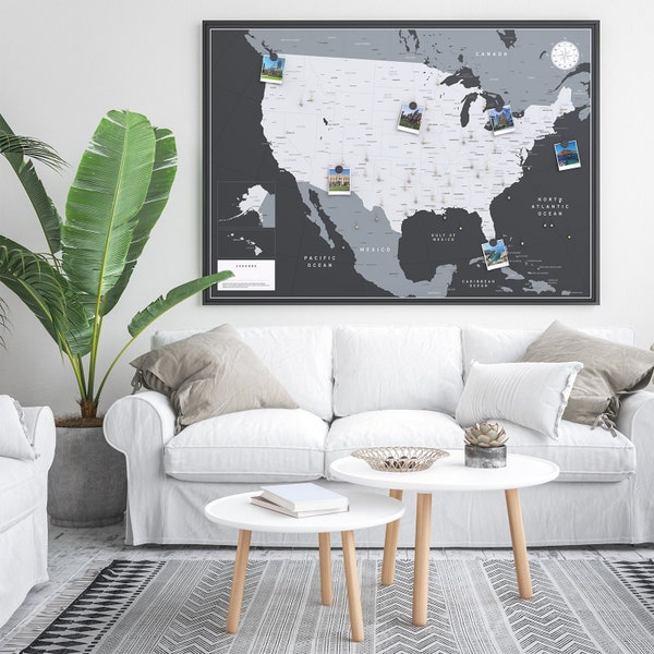 USA map magnetic poster VACENTURES Original including magnets