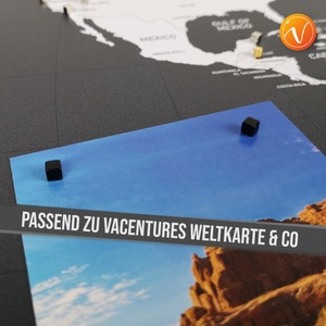 Magnet Set schwarze Würfelmagnete für Weltkarte VACENTURES