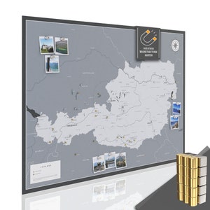 Österreichkarte magnetisches Poster VACENTURES Original Größe XL und XXL inklusive Magnete