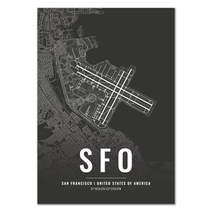 Poster Flughafen San Francisco Airport SFO