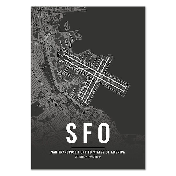 Poster Flughafen San Francisco Airport SFO