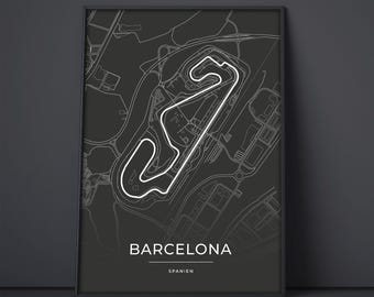 Póster del circuito de Barcelona - Arte mural de deportes de motor - Regalo para fanáticos