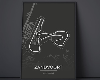 Póster del circuito de Zandvoort: arte mural de deportes de motor: regalo para fanáticos