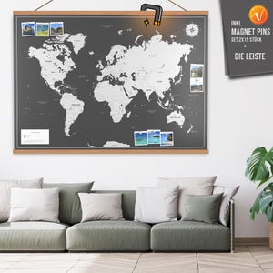 World map magnetic poster with bar VACENTURES Original