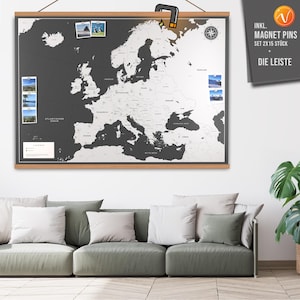 Europakarte magnetisches Poster mit Leiste VACENTURES Original