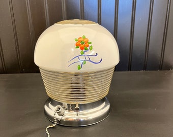 Flush Mount Ceiling Fixture with Hand Painted Glass Shade