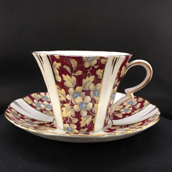 Royal Albert Crown China Chintz Cup & Saucer - 1930's Brocade