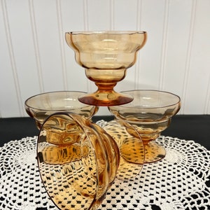 Set of Four Depression Glass Sherbet/Dessert Dishes