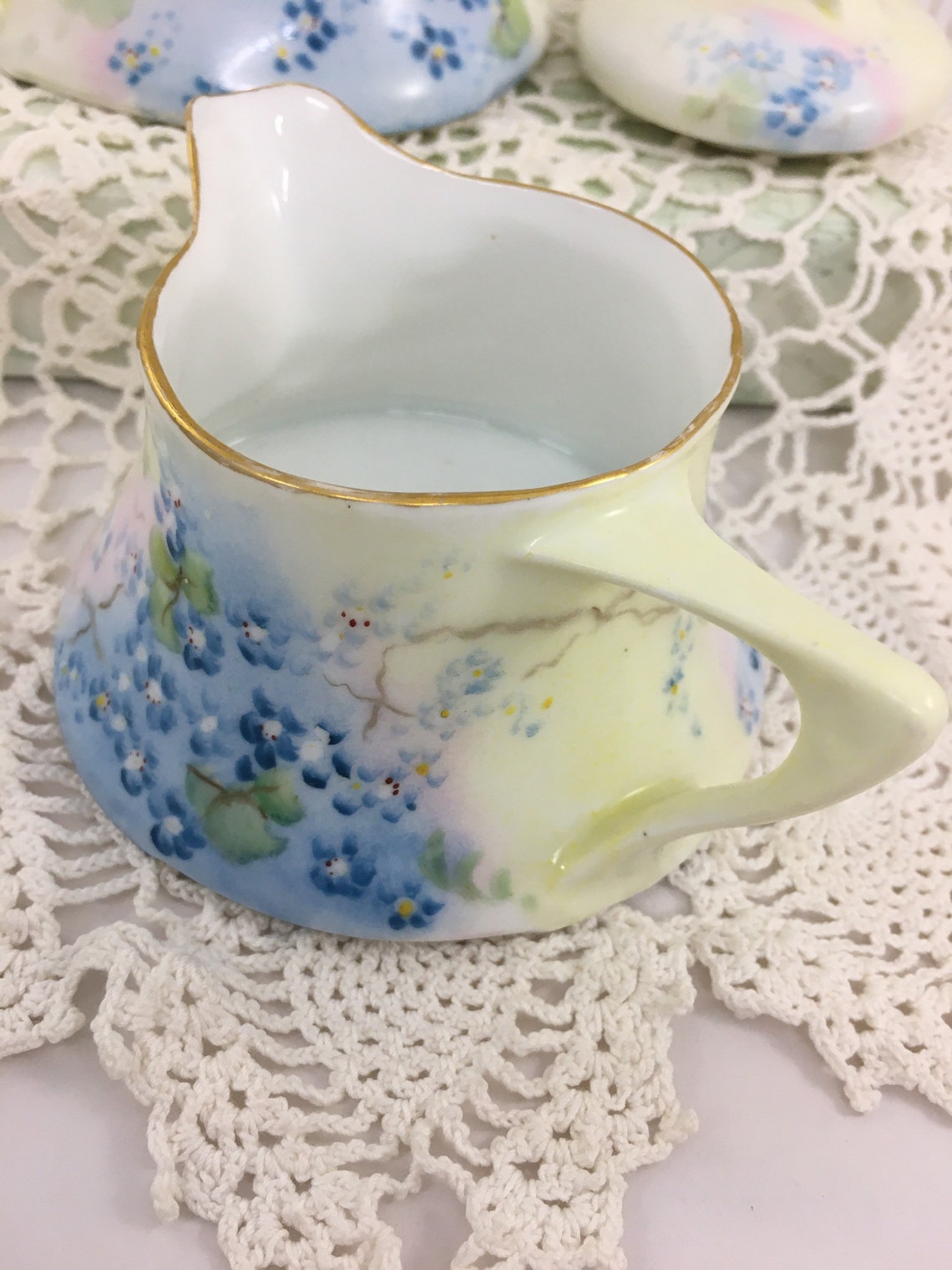 Z.S. & Co. Bavarian Porcelain Covered Sugar Bowl and Creamer Etsy