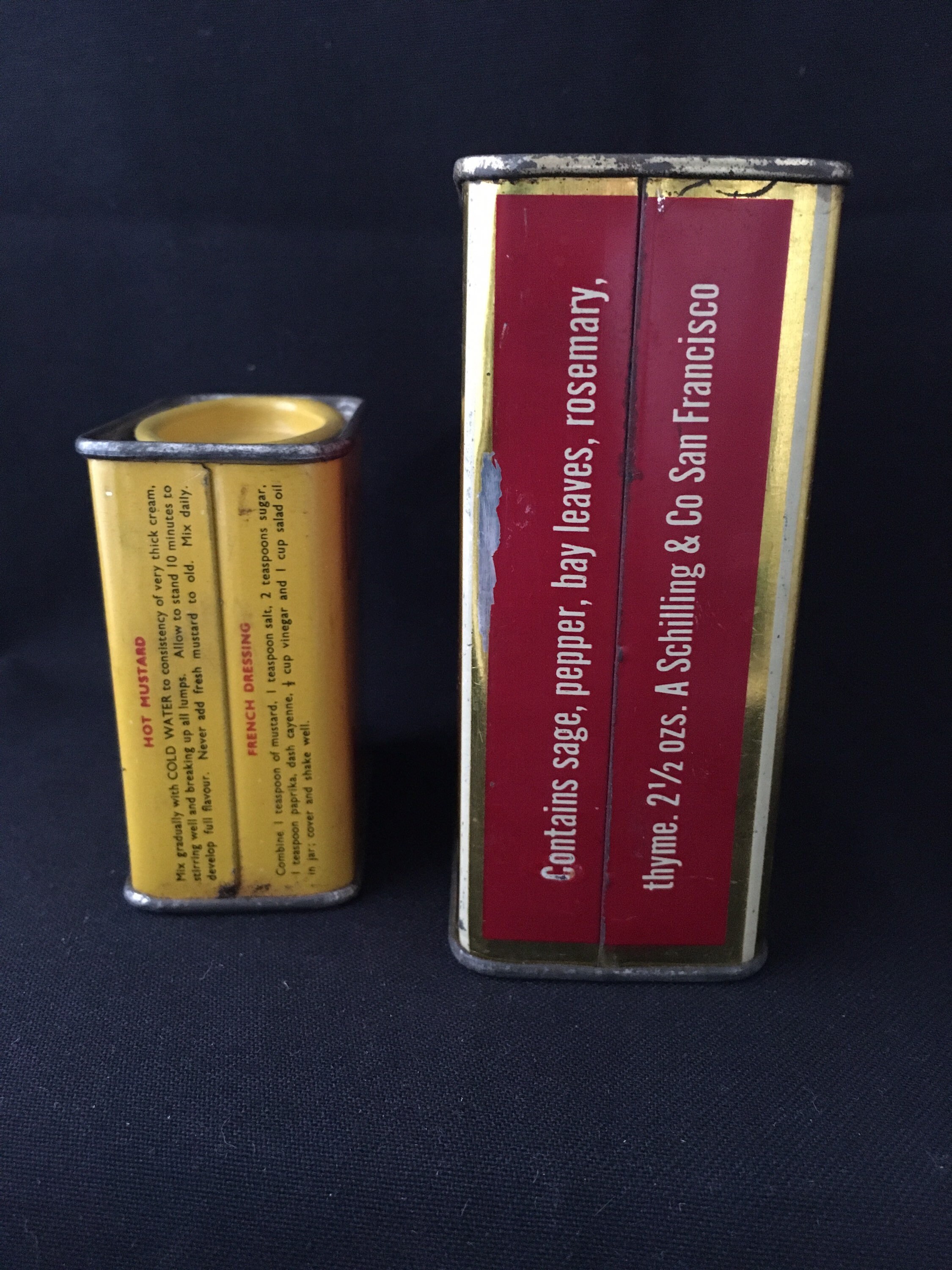 Vintage Schilling Poultry Seasoning Tin & Colmans Mustard Tin Etsy
