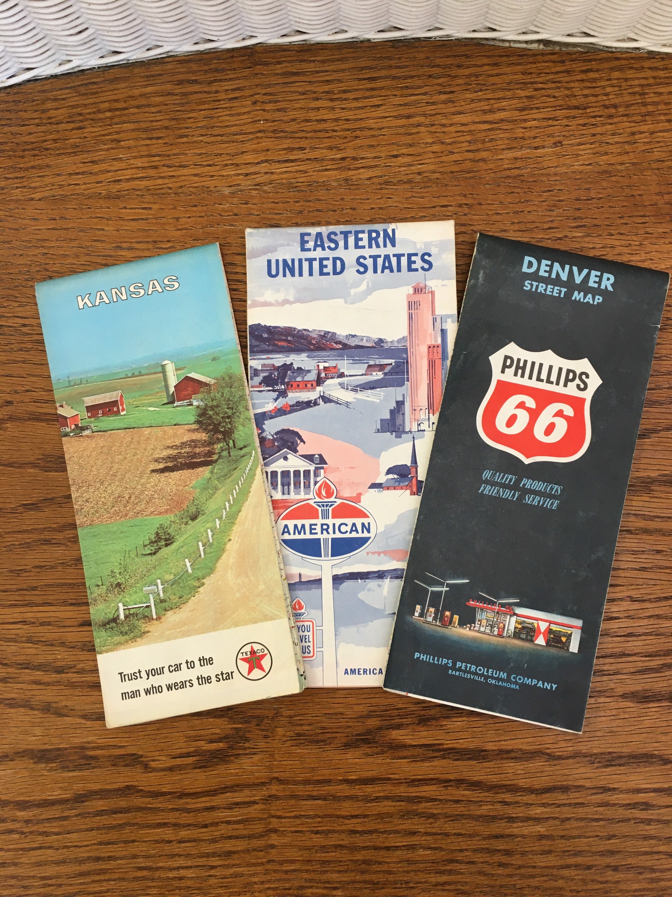 Vintage Road Map Texaco Oil Company 1960's Oklahoma United States