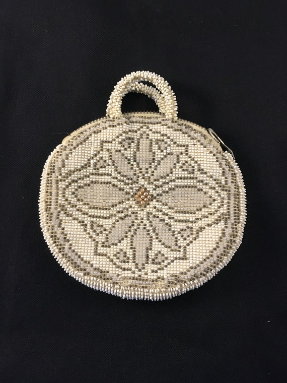 1930's Round Beaded Evening Purse - Made in Czecho