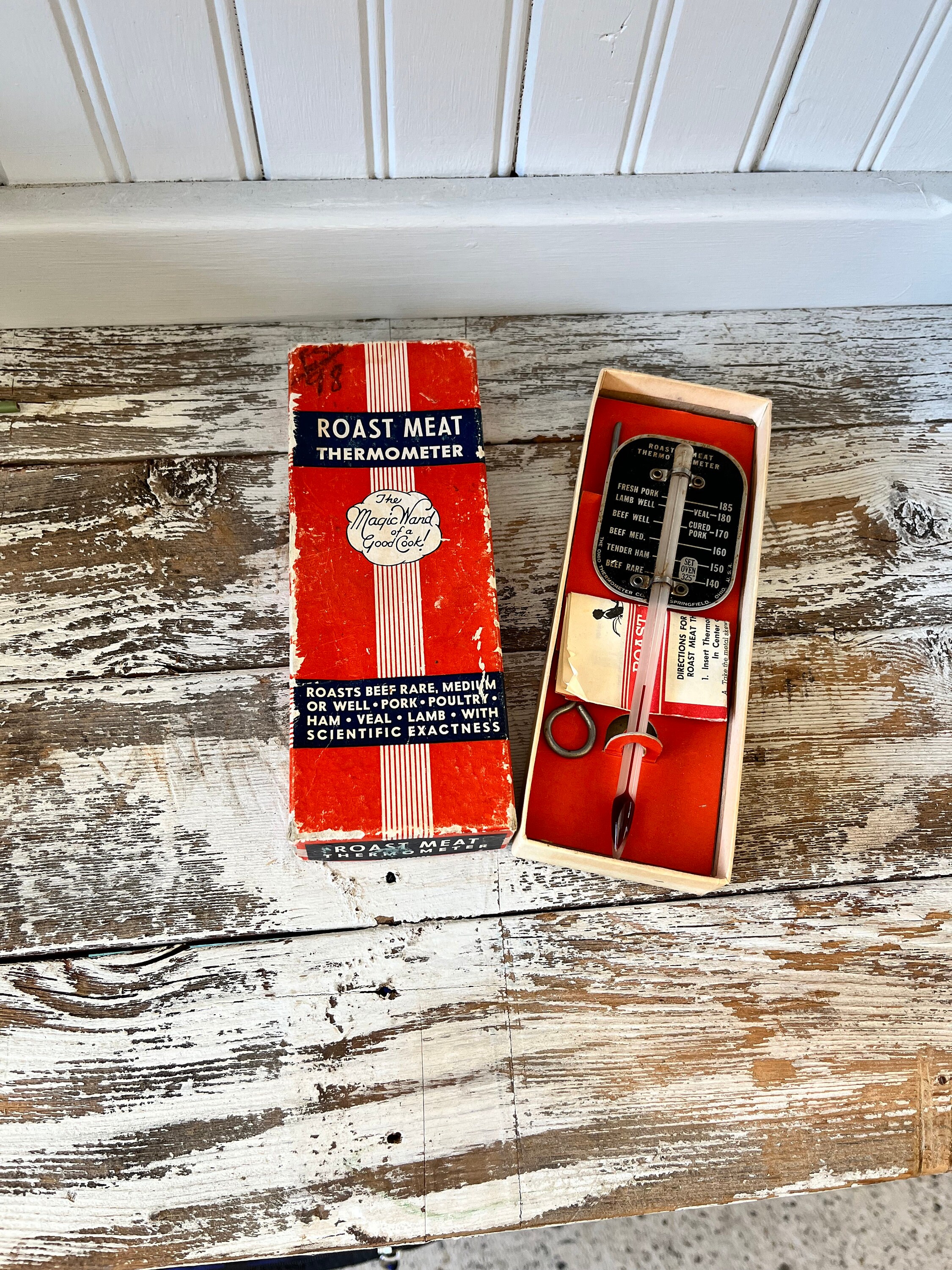 Ohio Thermometer Company Roast Meat Thermometer in Original Box