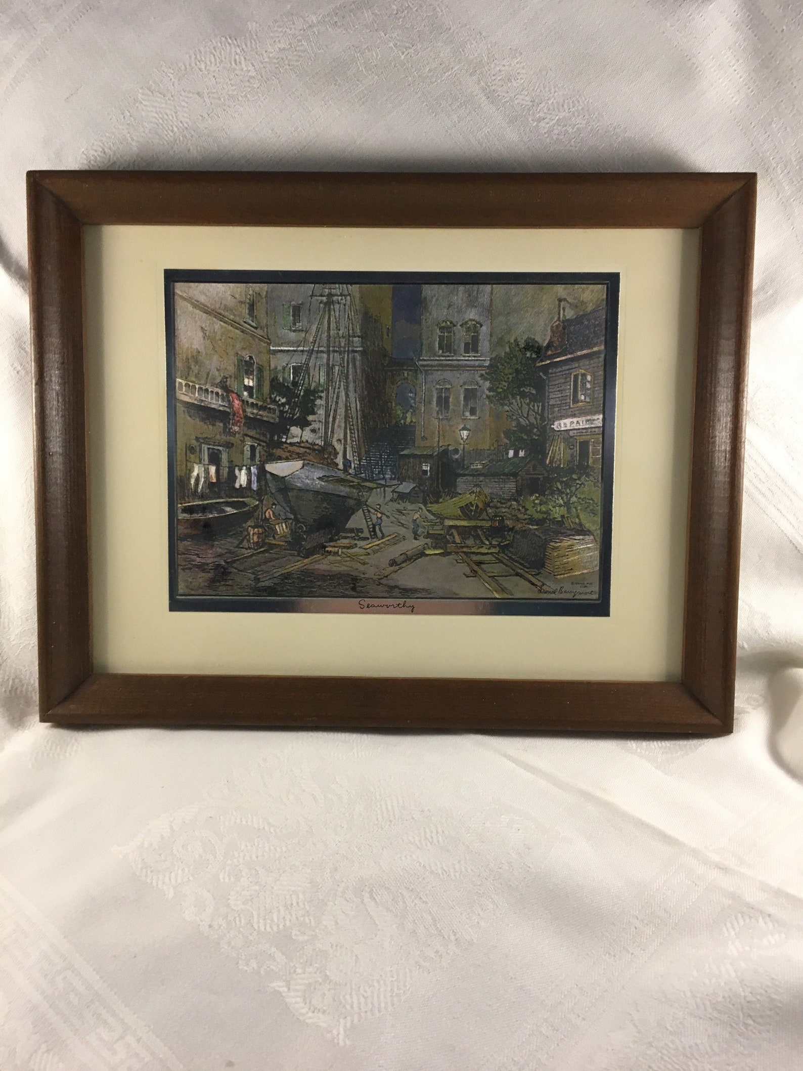 Lionel Barrymore Framed Color Etched Foil Print Seaworthy