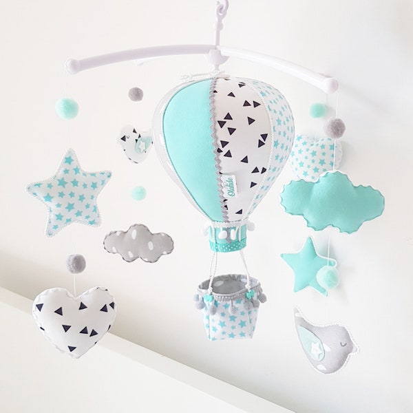 Heißluftballon Baby mobile,Baby mobile,mint Kinderzimmer,nordisches Kinderzimmer Dekor,Baby Junge Kinderzimmer,Heißluftballon,nordischer Stil Kinderzimmer,Luftballon Deko