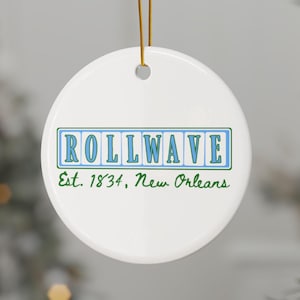Tulane University Roll Wave Christmas Tree Ornament Ceramic Ornament | 2-Sided Print