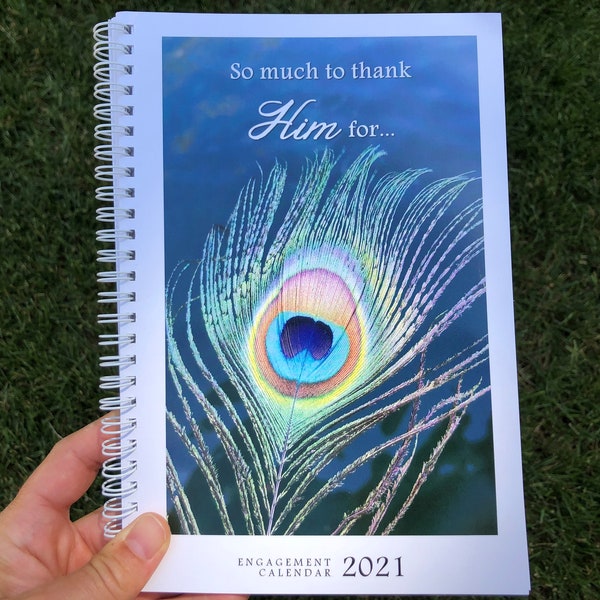 2021 Weekly Engagement Calendar, Christian Planner, Nature Photos, KJV Bible Verses, Spiral Bound