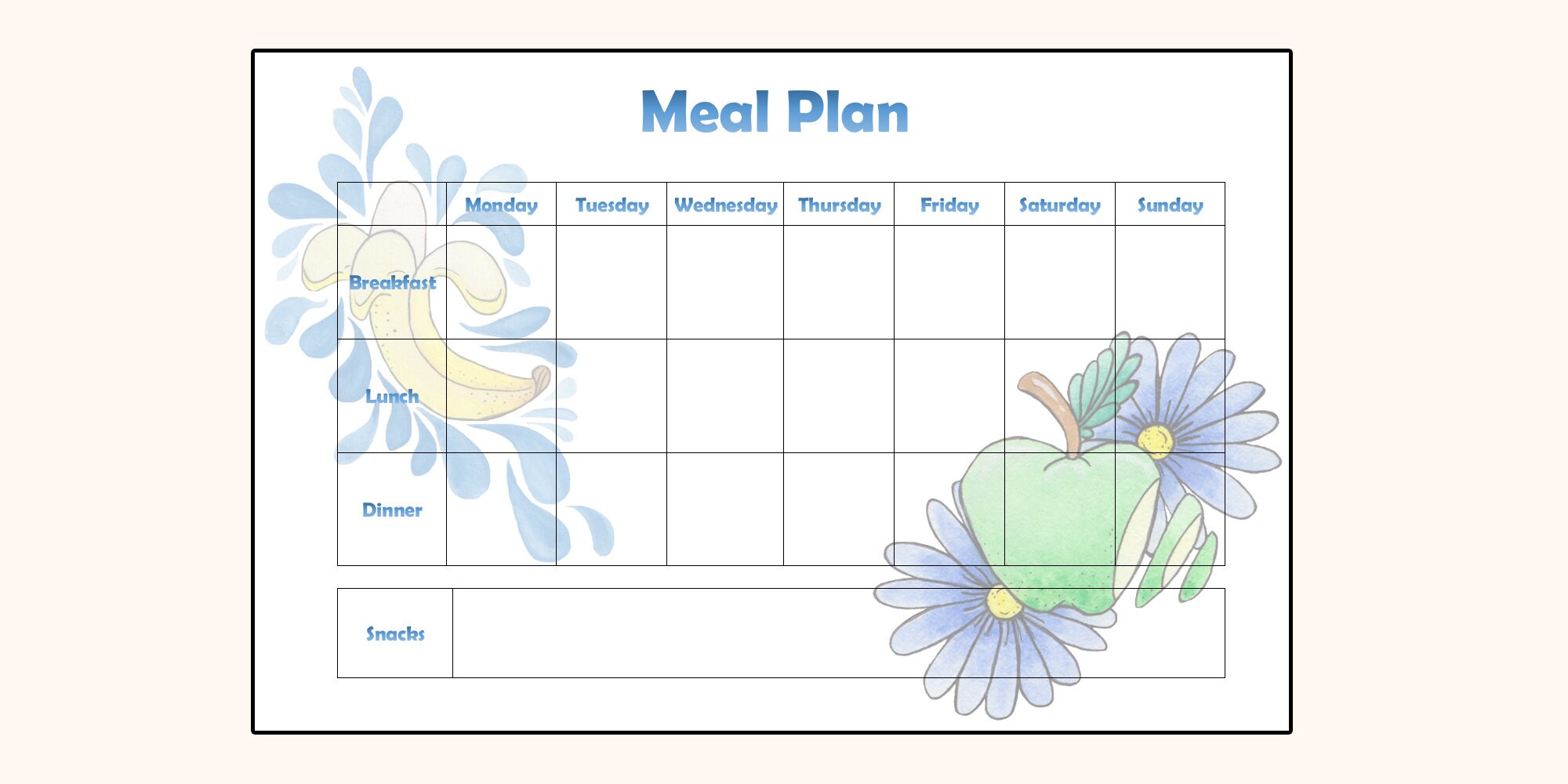 Meal Plan &amp; Shopping List Printable A4 PDF - Etsy