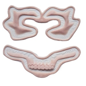 skeleton eye socket and jaw/teeth bundle silicone prosthetics | latex free | skeleton makeup | fantasy | skull | zombie | walking dead|gaunt