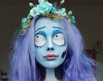 emily corpse bride or zombie cheek silicone prosthetic | zombie | latex free | unpainted | sfx | cosplay | costume | special effects makeup
