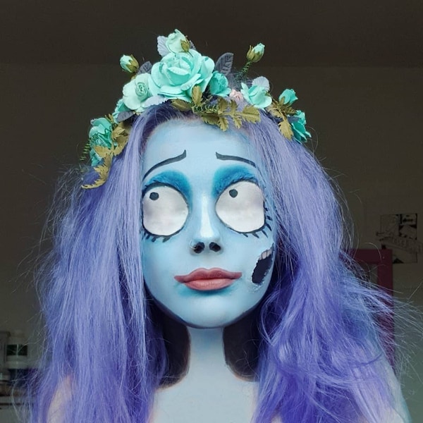 emily corpse bride or zombie cheek silicone prosthetic | zombie | latex free | unpainted | sfx | cosplay | costume | special effects makeup