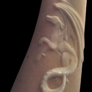 dragon silicone prosthetic | scarification | cosplay | scale | lizard skin | sfx | halloween | LARP | latex free | western dragon
