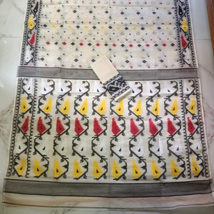 Handoven Jamdani Saree Comes With Rich Texture And Work All Over The Saree Gap Dhakai Jamdani Saree  Authentic Soft Jamdani Saree