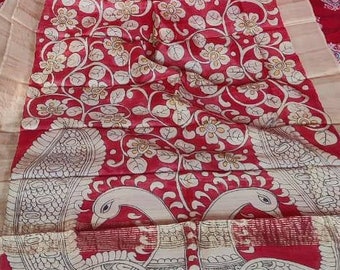 Tassar Silk Saree Hand Painted  Bishnupuri Tassor Silk Tassar Silk With Silk Mark