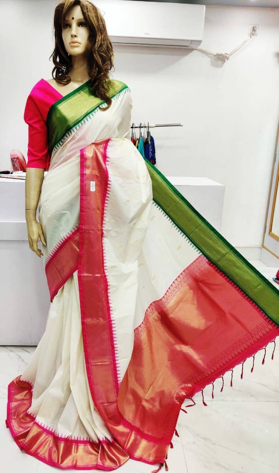 Gadwal Sare Gadwal Saree Pure Gadwal Silk Saree Party Wear Etsy
