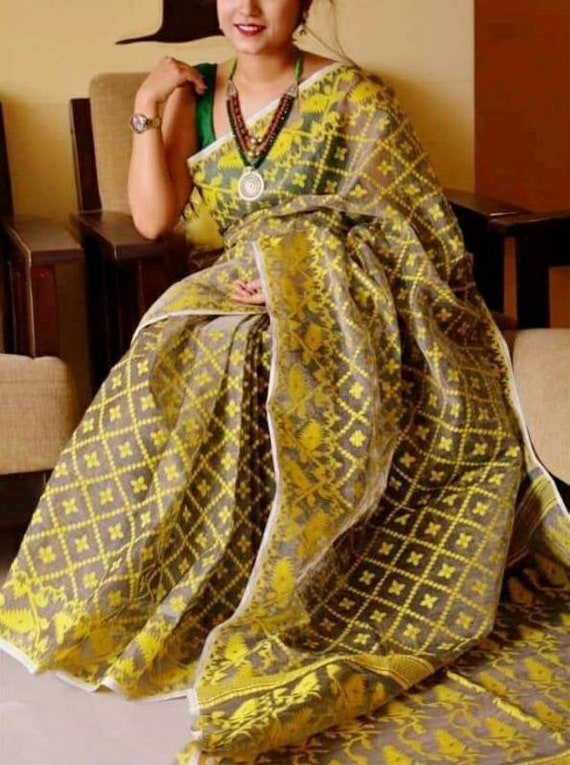 Soft Dhakai Jamdani Saree Comes With Rich Texture And Work All Etsy Soft Dhakai Jamdani Saree Comes With Rich Texture And Work All Etsy