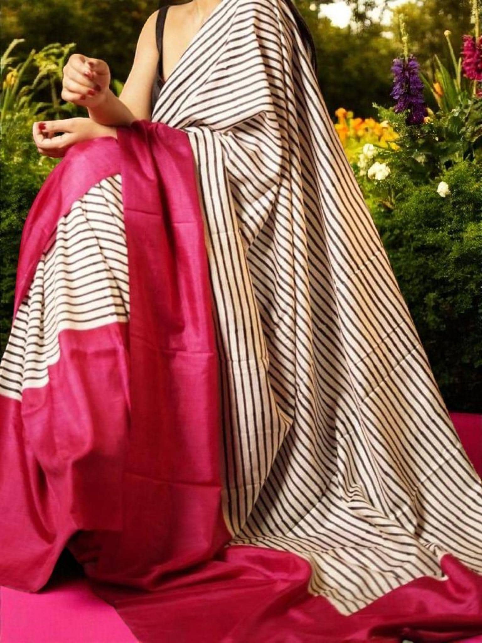 ムルシダバード ピュアシルク サリー（ブラウス付き） - Etsy 日本