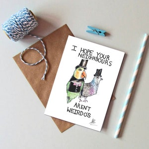 Buren Weirdos Card, Nieuwe Home Cards, Kaart voor koppels, Nieuwe Huis Kaart Grappig, Buren, Housewarming, je kocht een huis wenskaart