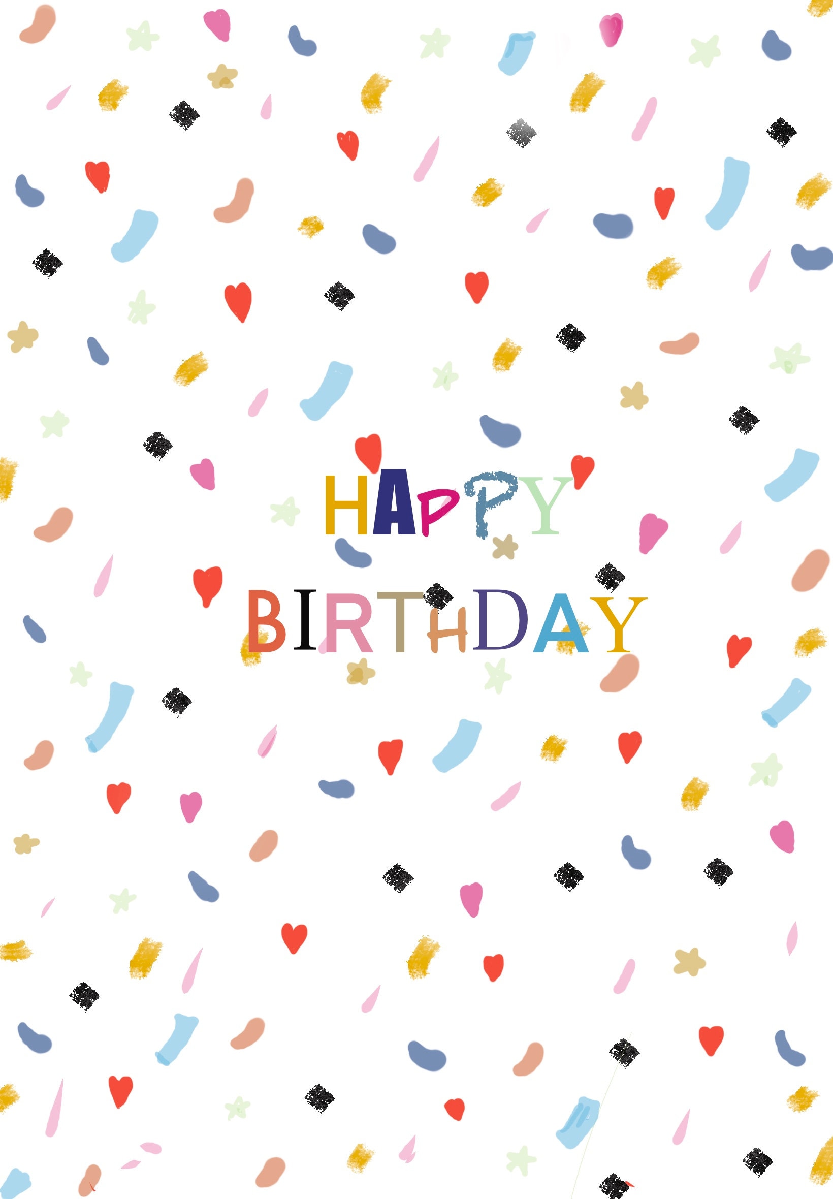 Confetti Birthday Card Modern Birthday Cards Pink Card Etsy