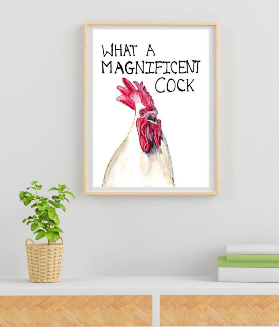 Sale,nice Cock Cockerelillustrated Printsfunny Wallart Funny Homedécor