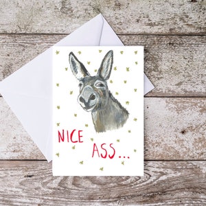 Bella carta del, gioco di parole del, gioco di parole dell'asino, biglietto di compleanno divertente, biglietto di anniversario, biglietto per marito, fidanzato, fidanzata, moglie, biglietto sexy maleducato,