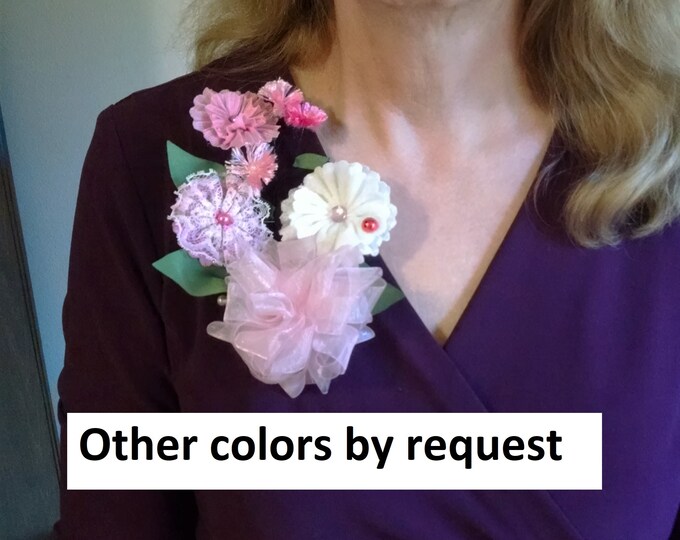 Mothers Day Corsage, Pinon Corsage, Pink Mother of the Bride Corsage