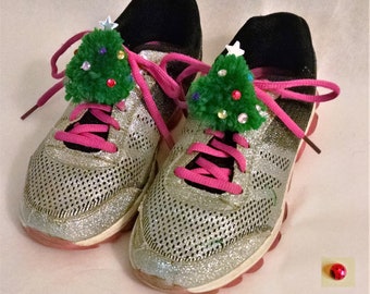 gift with Christmas tree, Christmas tree sneakers, tree shoes, velcro sneaker, fun sneakers, Christmas tree sneaker charm, Christmas shoes